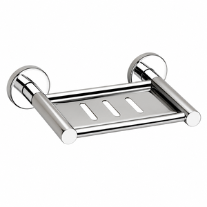 Porte-savon mural en acier inoxydable finition chromée, résistant à la rouille, robuste, avec drainage, design moderne pour salle de bain, hôtel, maison - Product Image 1
