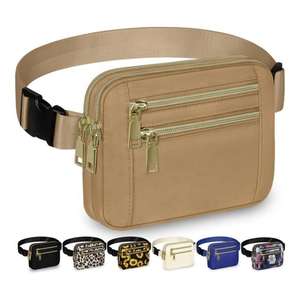 Sac banane multifonctionnel imperméable en nylon, forme oreiller, avec plusieurs fermetures éclair, sac de poitrine bandoulière pour femmes et hommes, idéal pour le voyage et la course à pied - Product Image 5