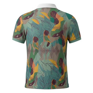 OEM ODM High Quality Customized Floral Pattern Sublimation Polo Shirt Breathable Quick Dry Casual Sportswear Custom Logo Design - Product Image 2
