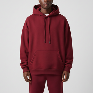 Sweat à capuche en polaire pour homme 100% coton, coupe oversize, confortable, décontracté, streetwear d'hiver, épais, personnalisable, impression numérique, appliqué - Product Image 1