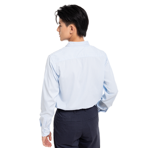 Chemise habillée rayée pour homme, manches longues, col rabattu, 100 % coton popeline, infroissable, style formel, collection printemps - Product Image 3