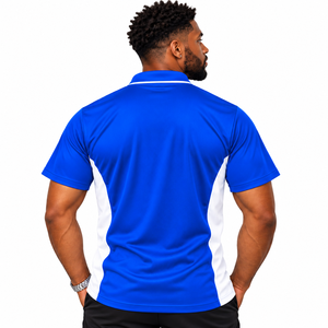 Phi Beta Sigma <b>Royal</b> <b>Blue</b> Men <b>Polo</b> <b>Shirt</b> Short Sleeve Embroidered Crest Contrast Side Panel Collared Performance Casual Top - Product Image 2