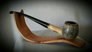 Pipa de Tabaco Clásica de Madera con Vástago Recto y Puntas de Ebonita - Product Image 6