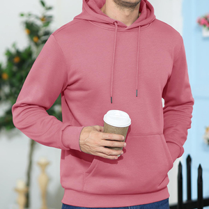 Long Sleeves <b>Pink</b> Custom Men's Fleece 100% Cotton <b>Hoodies</b> with Pocket Quick Dry & Breathable - Product Image 1