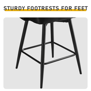 2 Sgabelli Alti Girevoli in PU Nero con Schienale Aperto e Gambe in Metallo, Design Moderno per Cucina e Bar di Casa - Product Image 4