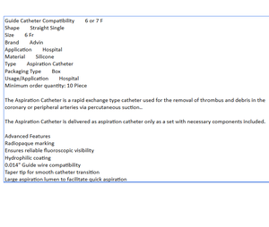 Catéter de Aspiración Avanzado Medtronic Export, Herramienta de Cateterización Cardíaca y Vascular, Instrumento Flexible de Precisión para Uso Cardíaco - Product Image 6