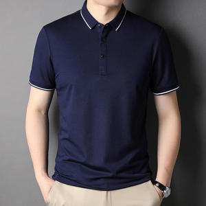 T-shirt pour homme à manches courtes, coupe classique, été, fin, uni, tricoté, imprimé, 100% coton, écologique, respirant - Product Image 1