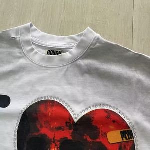 เสื้อยืดแขนสั้นลายเพชร Rough Play ดีไซน์ทันสมัยและอินเทรนด์ พิมพ์ลายโดยตรง ระบายอากาศได้ดี - Product Image 5