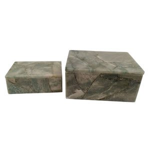 White Marble Decorative Urn <b>Keepsake</b> <b>Box</b> Leaf Knob Memorial Container for Home Display - Product Image 1