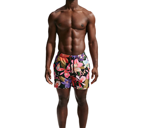 Premium Eco-Friendly Board Shorts with Floral Pattern and Colored Wash for Surfing <b>Swimming</b> & Beach Activities - Product Image 1