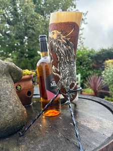 Premium Viking <b>Drinking</b> Horn Gift Set Engraved Polished with Wooden <b>Stand</b> Animal Style Eco-Friendly for Medieval Festivals Mead - Product Image 6