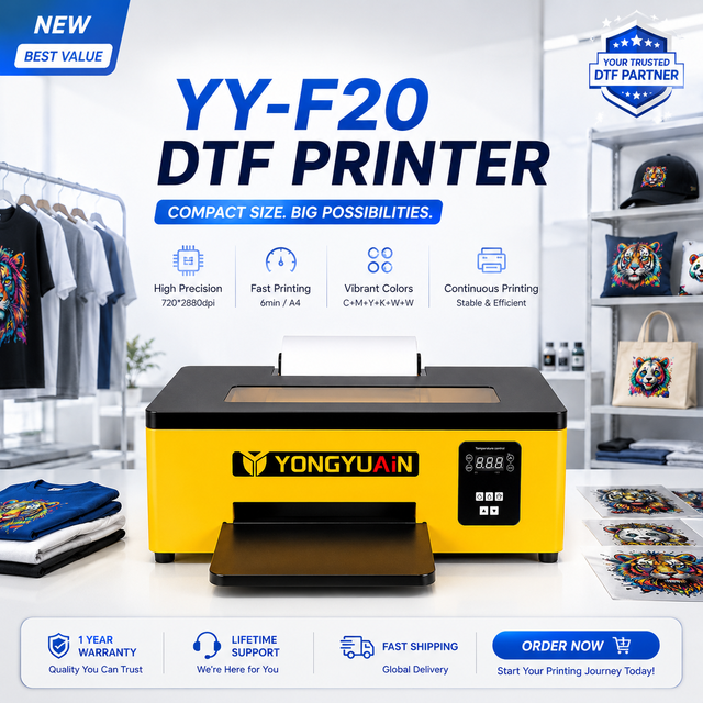 Affordable YY-F20 A4 DTF Printer Machine L1800 Desktop Film Printer for Cotton Polyester DIY 2026 New Business Opportunity