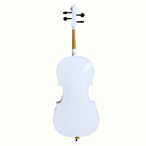 Cello professionnel 4/4 fait main avec accessoires en ébène, archet en bois, colophane, chevalet et sac blanc - Product Image 3