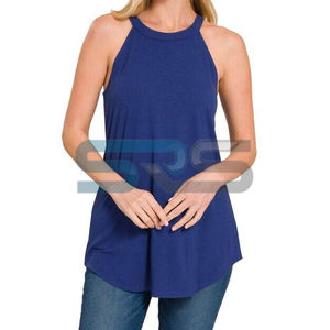 Últimas Novedades: Camiseta sin Mangas para Mujer, Transpirable, Tejida, Ecológica, de Secado Rápido, Cuello Redondo, Estilo Casual, Color Sólido, Servicio OEM - Product Image 3