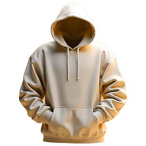 Sudadera con Capucha Beige para Hombre, Corte Holgado Informal, Tejido de Algodón French Terry, para Otoño, Color Sólido, con Bolsillos - Product Image 1