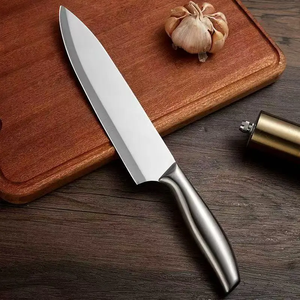 Cuchillo de Chef de Acero Inoxidable con Acabado Pulido, Mango de Madera, Herramienta de Corte Profesional para Cocina, Preparación de Alimentos, Forjado a Mano - Product Image 5