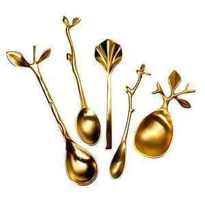 Hoyt vend un ensemble de couverts avec des poignées en forme de feuille, un excellent cadeau pour les mariages, les fêtes de déménagement ou les occasions spéciales. - Product Image 2