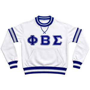 Suéter de Fraternidad Griega Phi Beta Sigma en Chenilla Blanca con Diseño Clásico de Chenilla, Comodidad y Estilo Premium - Product Image 4