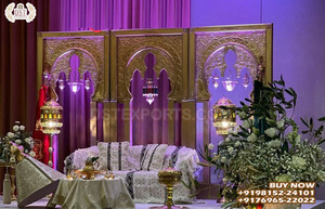 Indian & Western Fusion Wedding Dome Stage Elegance Wedding Party Open Stage Srilankan Wedding White Reception Stage - Product Image 6