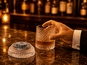 AquaHex <b>Crystal</b> <b>Decanter</b> with Stainless Steel Stopper Classic Old Fashioned Glass Design for Whisky Serving - Product Image 6