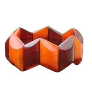 Fashion-Forward Luxury Romantic Unisex Resin Bead Long Bead Shape Brown Colour Beaded <b>Bracelets</b> for Party Festival Chic - Product Image 2