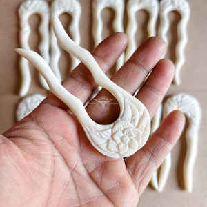 งานฝีมือแกะสลักด้วยมือจากกระดูกควายขาวแท้  งานฝีมือจากกระดูกควายธรรมชาติที่สวยงาม ราคาถูก - Product Image 5