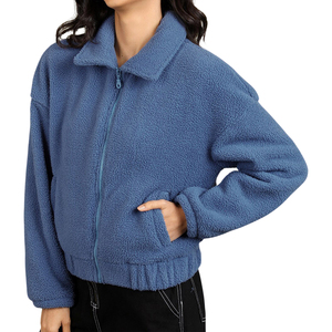 Chaqueta de Invierno 2027 Personalizada con Parches, de Alta Calidad, Gruesa, Cálida, de Forro Polar Sherpa, con Cierre, para Mujer, Casual, Resistente al Viento - Product Image 1