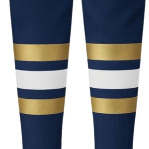 Men Navy Blue Gold Hockey <b>Socks</b> Polyester Athletic Sports <b>Socks</b> Team Uniform <b>Long</b> <b>Socks</b> Training Match Wear Performance Clothing - Product Image 6