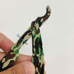 Navaja de Afeitar Profesional de Acero Inoxidable con Recubrimiento de Papel Camuflado, Logotipo Personalizado, Cuchilla Reemplazable, Estilo Turco - Product Image 5