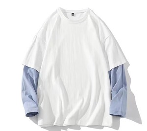 Camiseta de Manga Larga de Doble Capa para Hombre, Estilo Vintage, con Estampado DGT Personalizado, Tejido de Punto, Diseño Gráfico Retro Desgarrado - Product Image 5