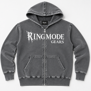 Men's Acid Washed <b>Lined</b> Solid Zip up Hoodie Heavyweight 100% Cotton Oversized <b>Fleece</b> Sweatshirt Casual Streetwear <b>Jacket</b> Premium - Product Image 3