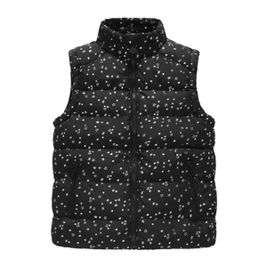 เสื้อกั๊กพัฟเฟอร์คอตั้งระบายอากาศได้ดีสำหรับผู้ชาย สีน้ำเงินกรมท่า ลายเชฟรอน แบบไม่มีแขน บุใยหนา ซิปหน้า สำหรับฤดูหนาว - Product Image 2