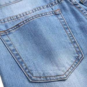 High-End Quality Straight Design Men's Distressed <b>Trouser</b> Washed Slim Fit Jeans <b>Light</b> Blue Distressed Men's Distressed <b>Trouser</b> - Product Image 3