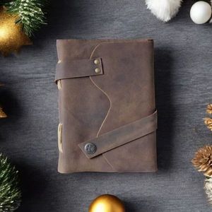 Carnet en cuir pleine fleur végétalien de qualité supérieure avec papier fait main, toutes tailles, fournisseur OEM FBA - Product Image 1