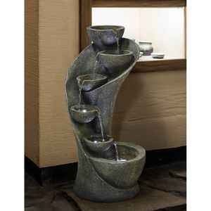 Fuente de Agua Moderna Curva de 23.5 Pulgadas para Interiores y Exteriores con Luz LED, Elegante Fuente de Agua para Exteriores - Product Image 3