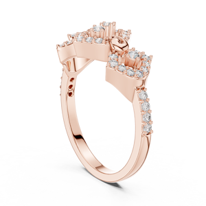 Ensemble de bagues en diamant de laboratoire pour femme EMPRESS RADIANCE, or rose 18 carats plaqué rhodium, certifié, pour fiançailles, fête, mariage, usage quotidien - Product Image 4