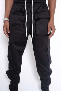 Pantalones Deportivos Negros al por Mayor, Antiarrugas, Transpirables, de Polialgodón, para Entrenamiento Atlético, Gimnasio y Deportes - Product Image 5