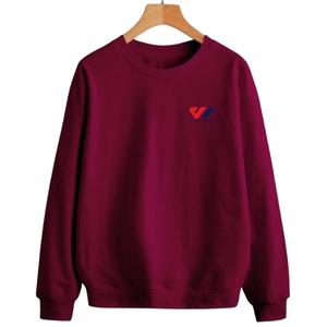 Sudadera de cuello redondo color borgoña para hombre, de manga larga, tejida, informal, alternativa a la sudadera con capucha, con logotipo personalizado, ropa de invierno con personalización. - Product Image 6