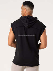 Factory OEM Sleeveless Hoodies Pullover Sports Sweatshirts Plus Size Men's Hoodies Sleeveless Hoodie for Men Tank <b>Top</b> for Men - Product Image 2