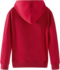 Sweat à capuche en molleton de coton couleur bordeaux uni, petite taille, pour enfants, avec poches, respirant, personnalisable, pour garçons - Product Image 2