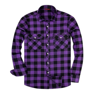 Camisas de Franela para Hombre, Manga Larga, Casuales, de Algodón Suave, a Cuadros, Cómodas, con Botones, para Exteriores, Modernas, Ropa de Trabajo - Product Image 1