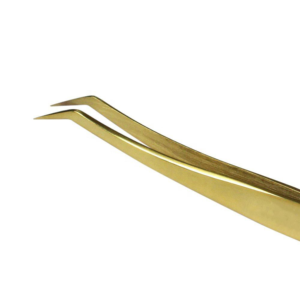 Customizable Gold Eyelash Tweezers Stainless Steel Pointed Tip Private Label OEM Lash Extension <b>Precision</b> <b>Tool</b> - Product Image 1