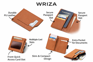Wriza - Cartera de piel sintética para mujer, tarjetero, funda elegante estilo libro para tarjetas de crédito, para hombre y mujer - Product Image 5