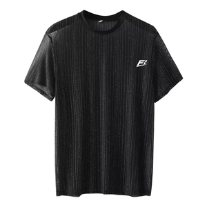 Camisetas de malla brillante al por mayor para hombre, cuello redondo, manga corta, estilo urbano Y2K, proveedor estadounidense, logotipo personalizado al por mayor - Product Image 2