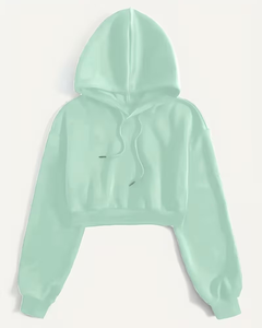 Mint Green Winter Solid Regular Fleece Breathable Hoodie Pullover Sweatshirt Front Logo Long Sleeve for Women Casual Wear - Product Image 3
