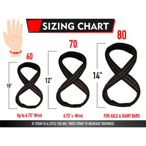 Sangles de musculation en coton noir personnalisées, forme huit, dernier design pour le fitness et l'haltérophilie - Product Image 6