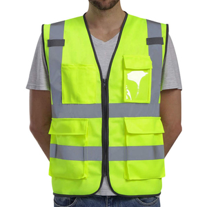 Chaleco Reflectante de Seguridad sin Mangas, ANSI Clase 1, Impermeable, Color Gris, Alta Visibilidad, con Bolsillos y Cierres - Product Image 4