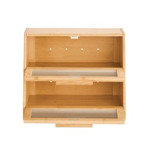 Contenitore per Pane in Bambù a Doppio Strato Homema, Grande Capacità, Portapane da Cucina in Legno Stile Rustico - Product Image 1
