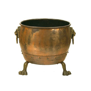 Maceta de Latón Vintage, Macetero Tradicional Chino con Orejas de Elefante, Decoración de Jardín, Jardinería Antigua de Cobre - Product Image 1