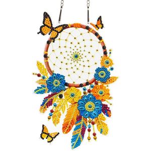 Kits de peinture diamant DIY attrape-rêves à suspendre, attrape-soleil, pour la décoration de la maison et du jardin, kit de peinture artisanale avec pierres précieuses - Product Image 1